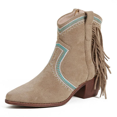 Steph - Stiefeletten mit Fransen - Western-Charme