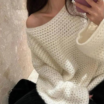 Emera - Oversized Strukturpullover mit weiten Ärmeln