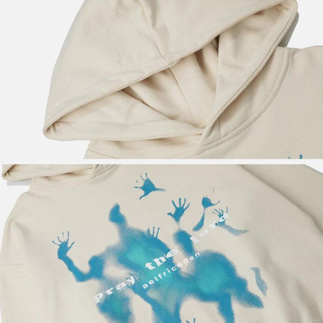 Joshua - Lässiger Hoodie mit grafischem Handabdruck-Design