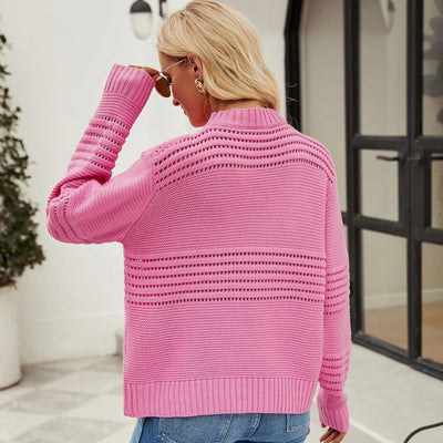 Layla - Strukturierter Strickpullover mit Streifenmuster