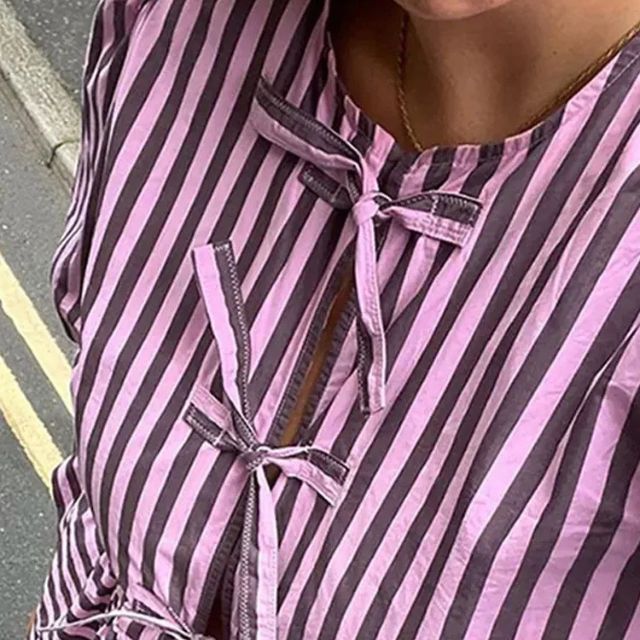 Clarissa - Puffärmel-Bluse mit Schleifenbändern