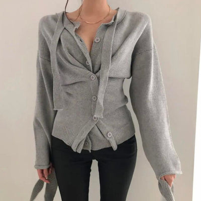 Zoe - Strick-Cardigan mit Tailierung und Used-Look