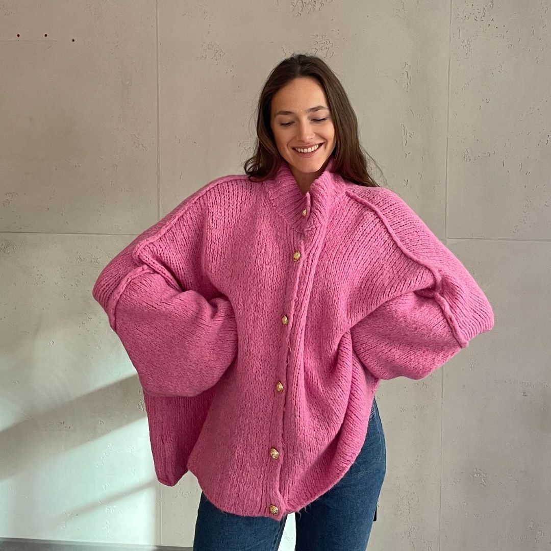 Addison - Grobstrickcardigan mit Knopfleiste