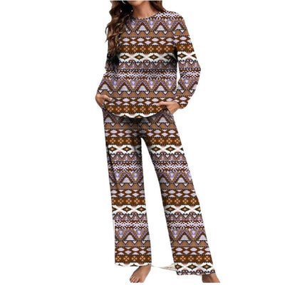 Ava - Pyjama-Set mit festlichem Druck, Langarm und Hose