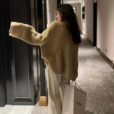 Emera - Oversized Strukturpullover mit weiten Ärmeln