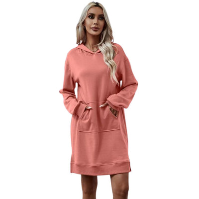 Aria - Lässiges Kapuzen-Sweatshirt-Kleid mit Taschen