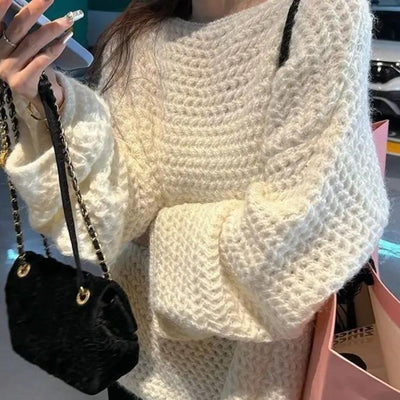 Emera - Oversized Strukturpullover mit weiten Ärmeln