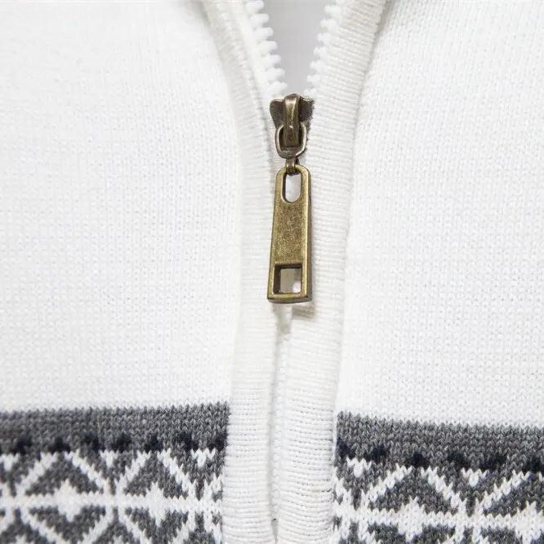 Finley - Halb-Reißverschluss Pullover mit nordischem Muster