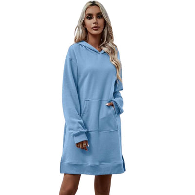 Aria - Lässiges Kapuzen-Sweatshirt-Kleid mit Taschen