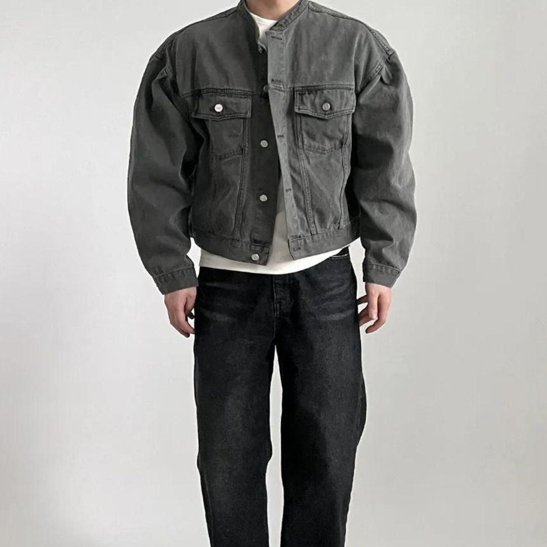 Elliot - Boxy Fit Jeansjacke im Washed-Look