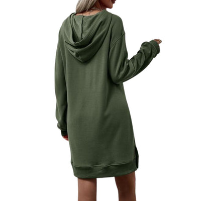 Aria - Lässiges Kapuzen-Sweatshirt-Kleid mit Taschen