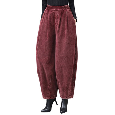 Rowena - Vintage-Inspirierte Samt Karottenhose