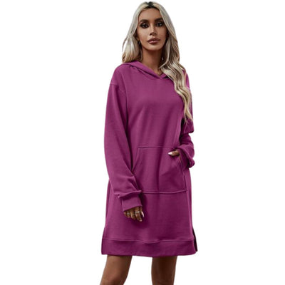 Aria - Lässiges Kapuzen-Sweatshirt-Kleid mit Taschen