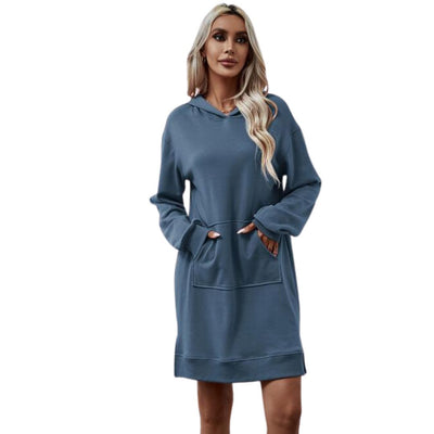 Aria - Lässiges Kapuzen-Sweatshirt-Kleid mit Taschen