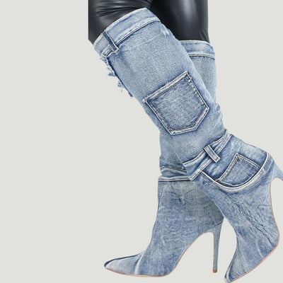 Sophia - Jeans-Overknee-Stiefel mit Taschendetail