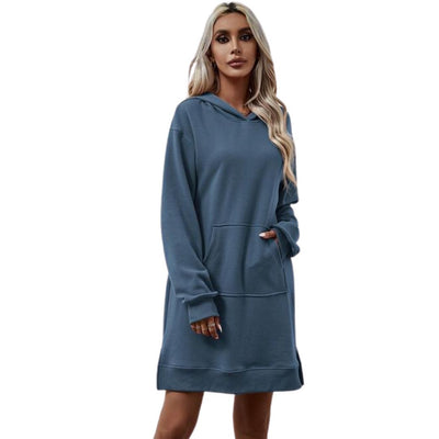 Aria - Lässiges Kapuzen-Sweatshirt-Kleid mit Taschen