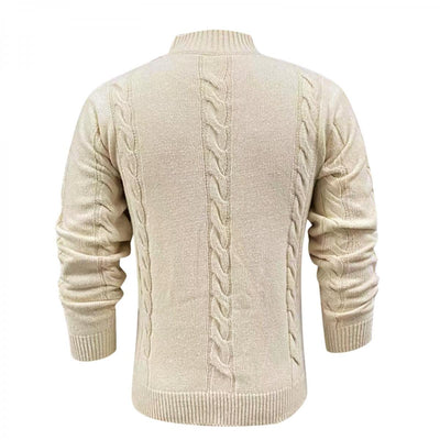 Elliot - Strukturierter Strick-Henley-Pullover mit Knopfdetail