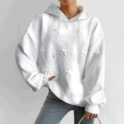 Bella - Strukturierter Hoodie mit gestepptem Sternendesign