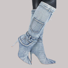 Sophia - Jeans-Overknee-Stiefel mit Taschendetail