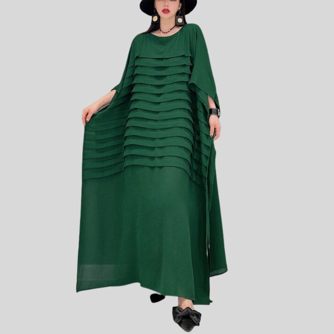 Emilia - Fließendes Lagen-Tunika-Kleid mit Asymmetrischem Saum