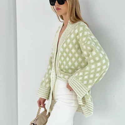 Claudia - Schicker gemusterter Cardigan mit Taschen