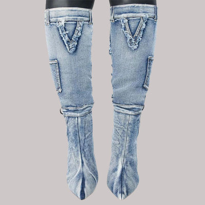 Sophia - Jeans-Overknee-Stiefel mit Taschendetail