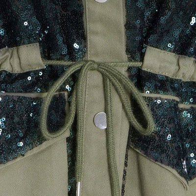 Ava - Paillettenverzierte Jacke mit Cargotaschen