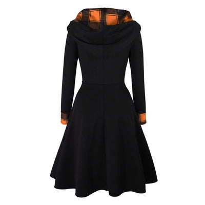 Carmen - Festliches Skaterkleid mit Kapuze und Knopfdetails