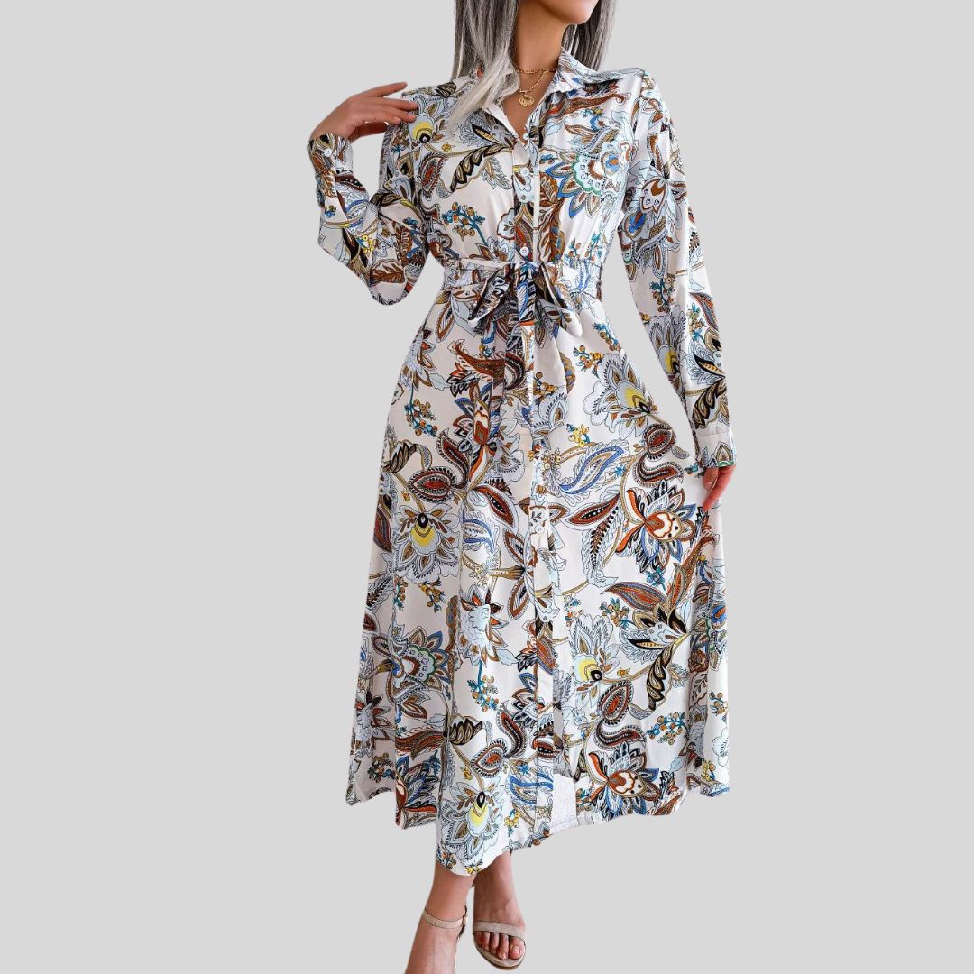 Vivienne - Paisley-PrintMaxikleid mit hohem Schlitz