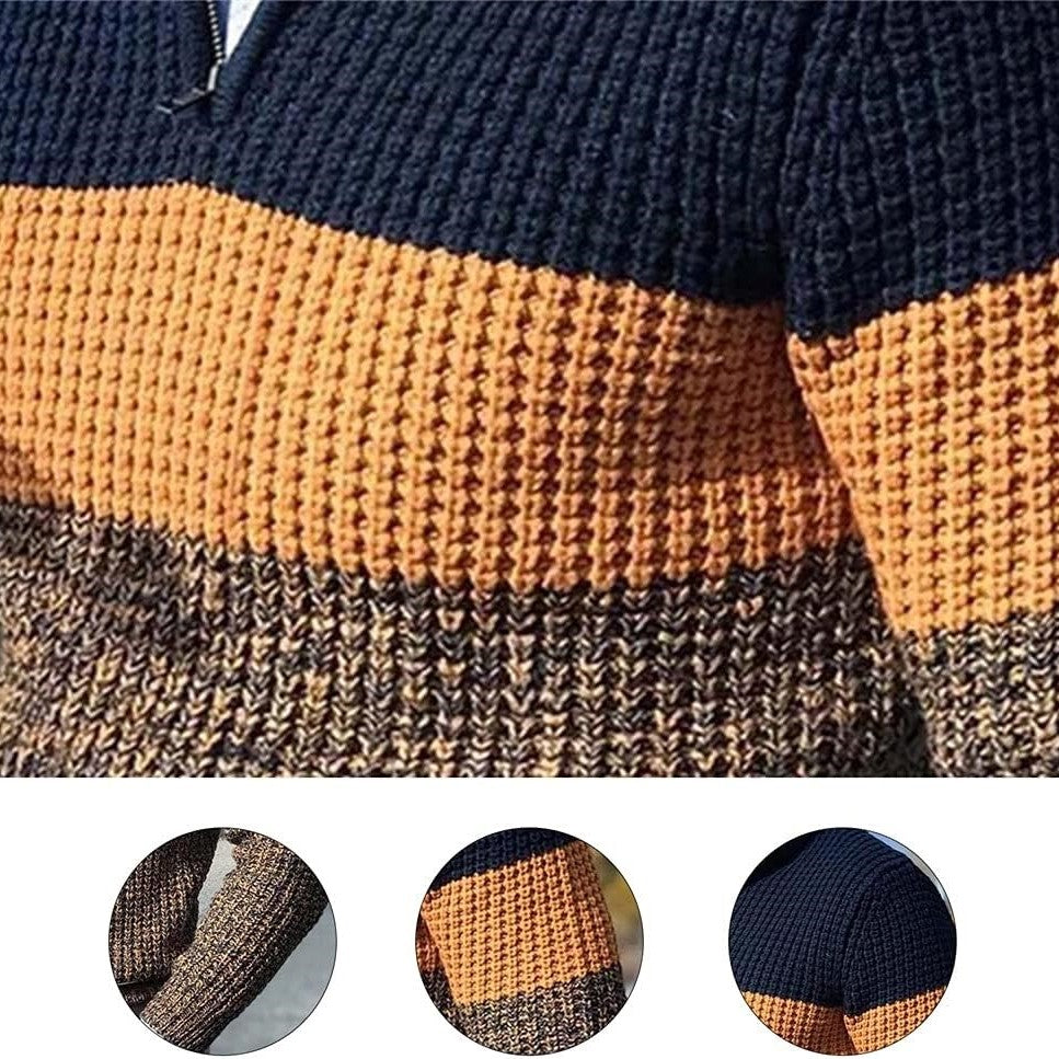 Adriano - Gradient-Strickpullover mit Halbreißverschluss