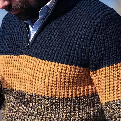 Adriano - Gradient-Strickpullover mit Halbreißverschluss