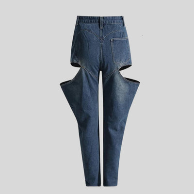 Audrey - Einzigartige High-Waist Jeans mit Ausschnitten