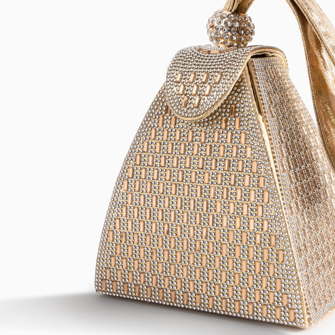 Mia - Crystal Pyramid Handtasche mit Magnetverschluss