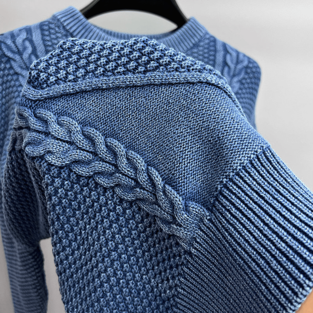 Carlton - Strukturierter Strickpullover mit Zopfmuster