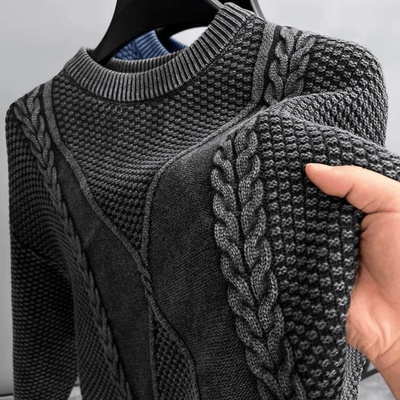 Carlton - Strukturierter Strickpullover mit Zopfmuster