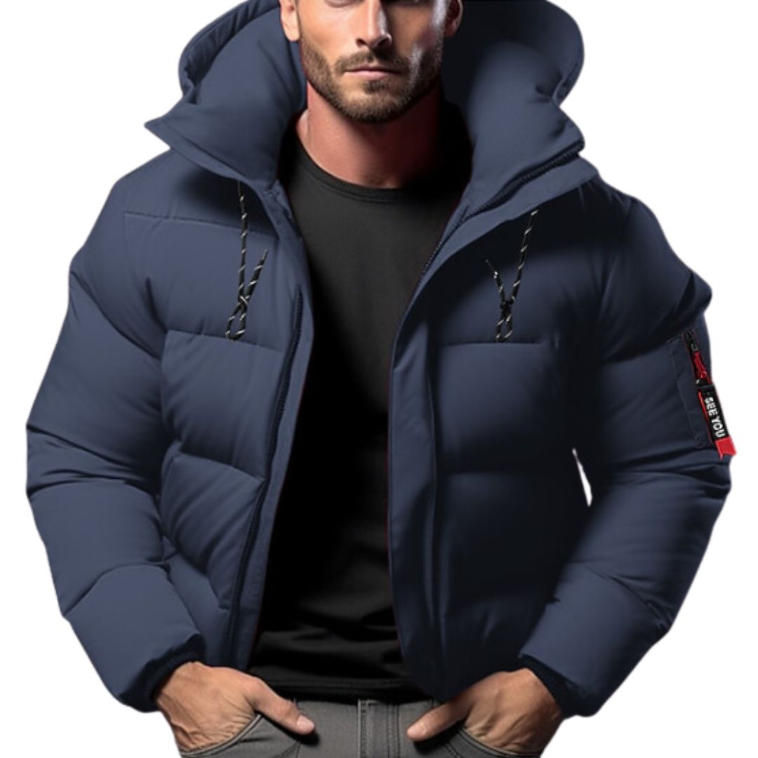 blaue Steppjacke Herren Vorderansicht 