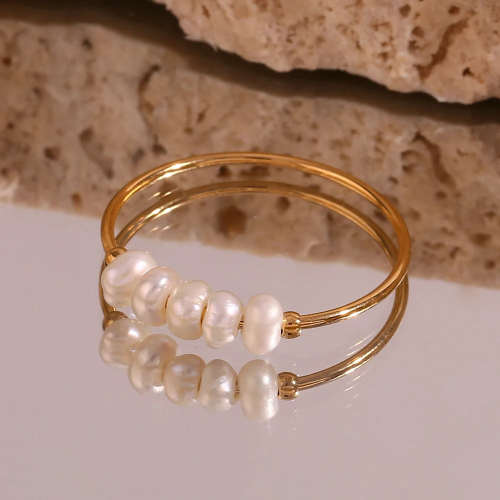 Eleganz - Zierlicher Ring mit Süßwasserperlen