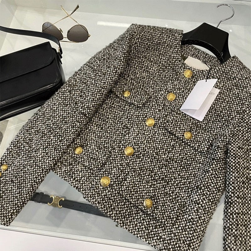 Valentina - Schicke Tweed-Jacke mit goldenen Knöpfen