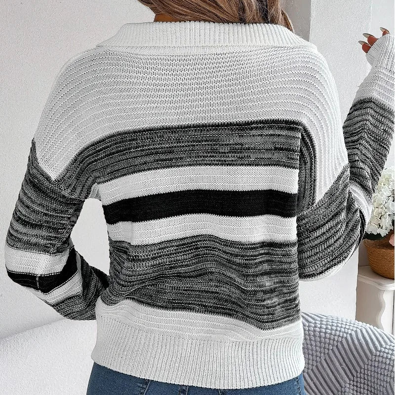 Natalia - Gestreifter Pullover mit Rundhalsausschnitt