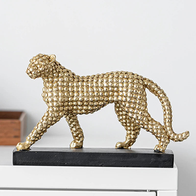 Selene - Leopard-Statue mit Strassverzierung