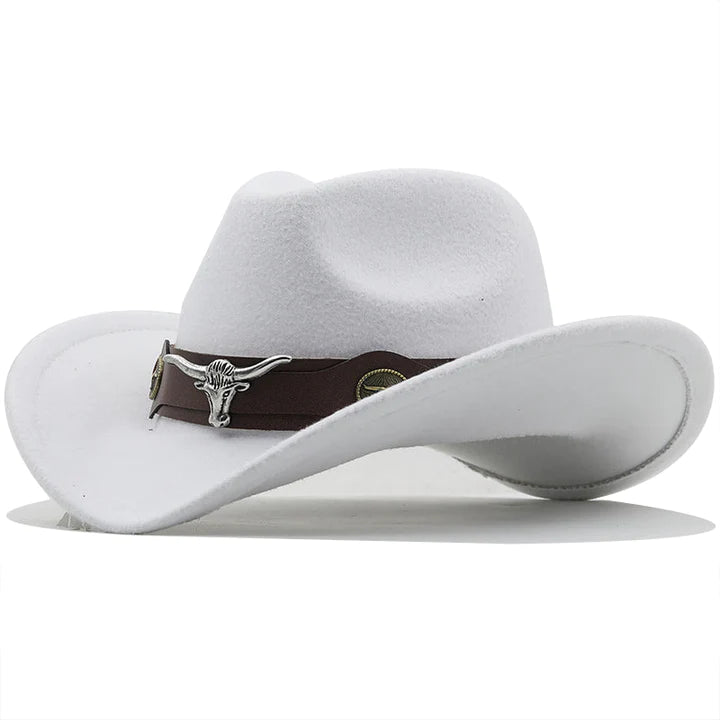 Maverick - Western-Stil Filzhut mit Stier-Schnallenband