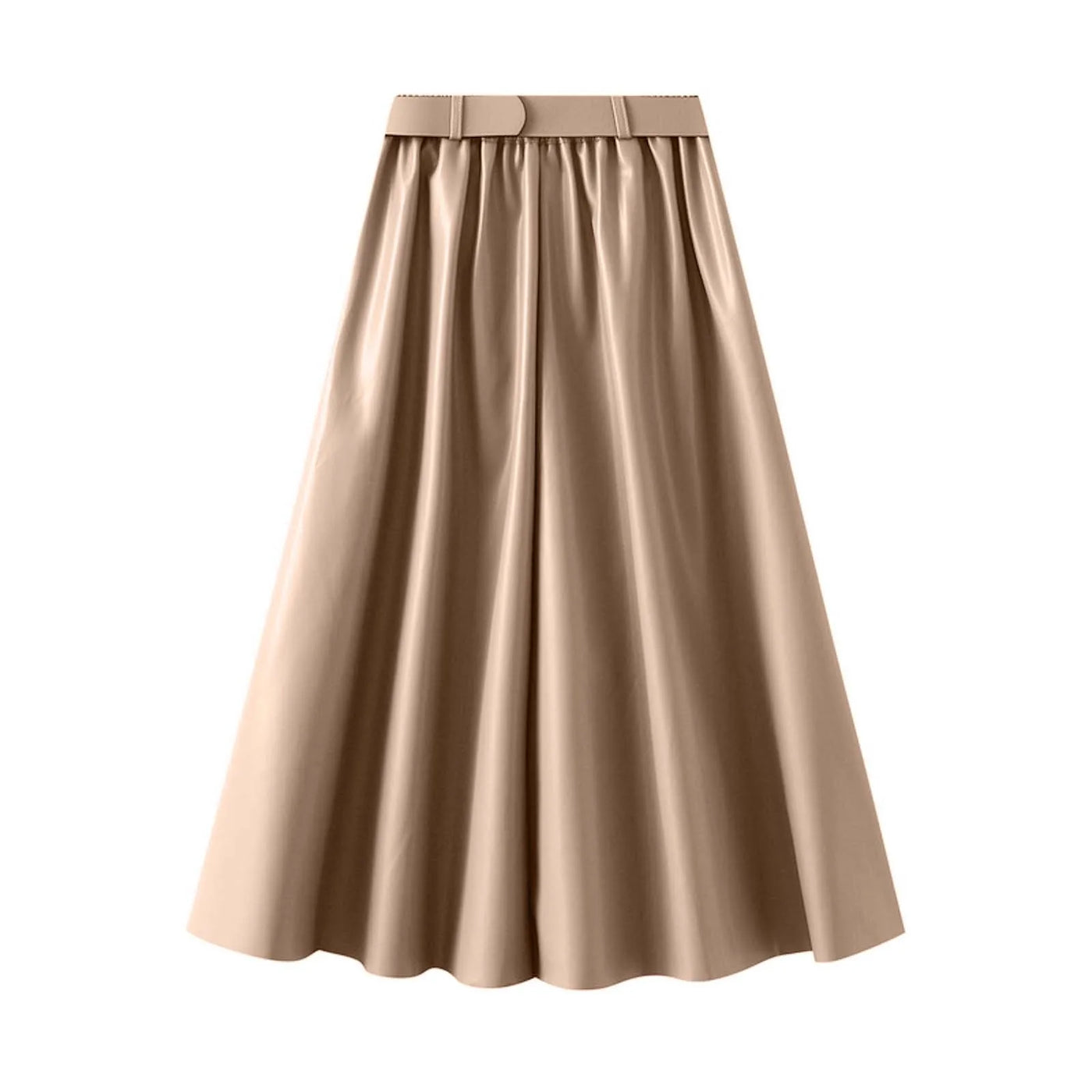 Helena - A-Linien-Lederskirt mit hohem Bund und Gürtel