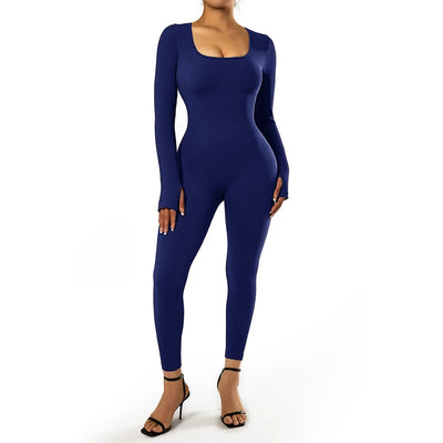 Valentina - Nahtloser Gerippter Bodycon-Jumpsuit