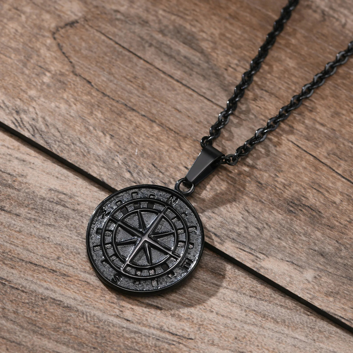 Leo - Nautical Compass Pendant Necklace in Various Finishes