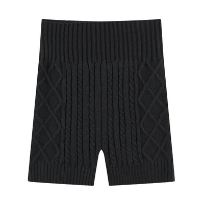 Sienna - Gestrickte Shorts mit hohem Bund und Zopfmuster