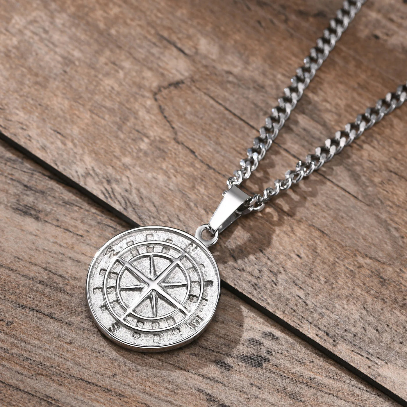 Leo - Nautical Compass Pendant Necklace in Various Finishes