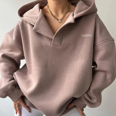 Mai - Oversized Sweatshirt mit Polokragen