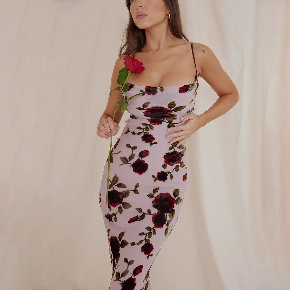 Juliet - Maxikleid mit Blumenprint und Spaghettiträgern