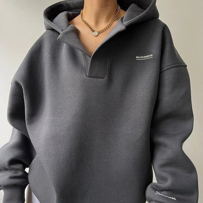 Mai - Oversized Sweatshirt mit Polokragen