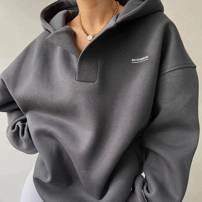 Mai - Oversized Sweatshirt mit Polokragen